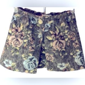ZARA GIRLS SOFT COLLECTION GRAY FLORAL WOOL BLEND SKIRT • Sz 5/6 • NWT